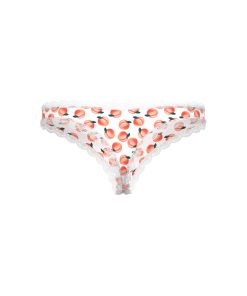 Magic Silk Sweet Treats Crotchless Thong With Lube Peach S/M