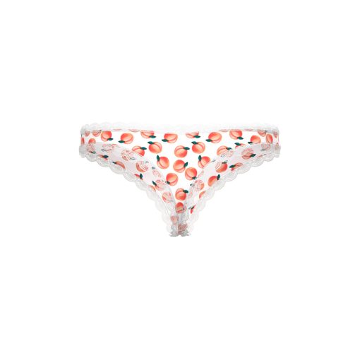 Magic Silk Sweet Treats Crotchless Thong With Lube Peach L/Xl - Image 5