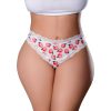 Magic Silk Sweet Treats Crotchless Thong With Lube Peach Queen Size