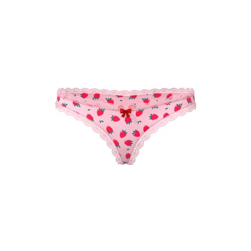 Magic Silk Sweet Treats Crotchless Thong With Lube Strawberry L/Xl - Image 3