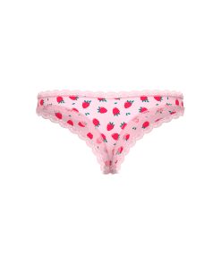 Magic Silk Sweet Treats Crotchless Thong With Lube Strawberry L/Xl