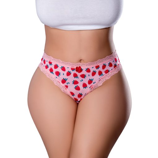 Magic Silk Sweet Treats Crotchless Thong With Lube Strawberry Queen Size