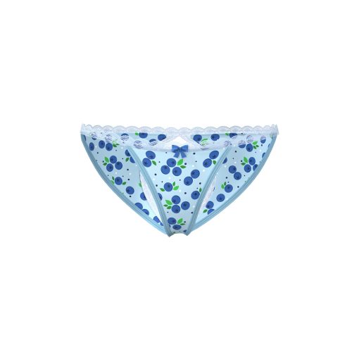 Magic Silk Sweet Treats Split Back & Crotchless Panty With Lube Blueberry Queen Size - Image 3