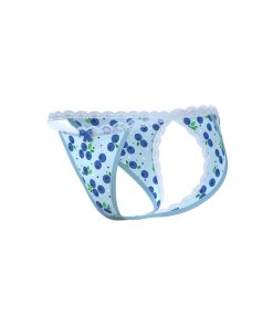 Magic Silk Sweet Treats Split Back & Crotchless Panty With Lube Blueberry Queen Size