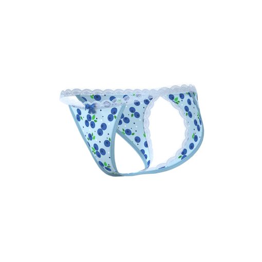 Magic Silk Sweet Treats Split Back & Crotchless Panty With Lube Blueberry Queen Size - Image 4