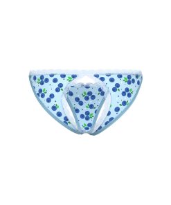 Magic Silk Sweet Treats Split Back & Crotchless Panty With Lube Blueberry Queen Size