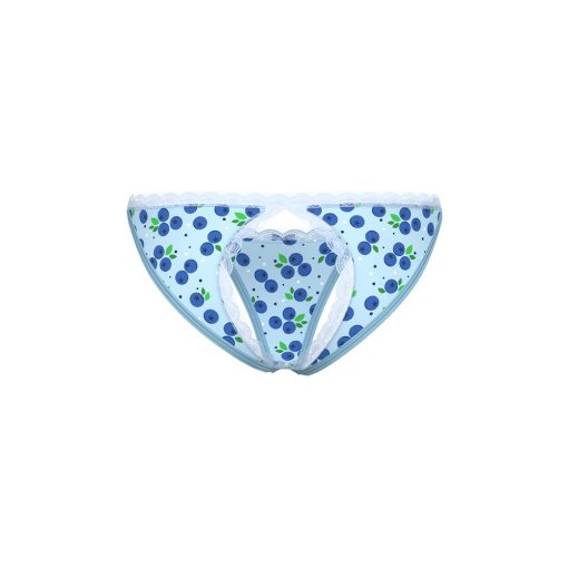 Magic Silk Sweet Treats Split Back & Crotchless Panty With Lube Blueberry Queen Size - Image 5