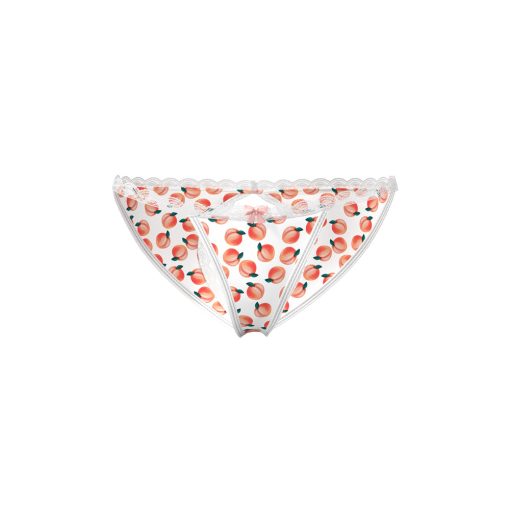 Magic Silk Sweet Treats Split Back & Crotchless Panty With Lube Peach L/Xl - Image 3