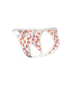 Magic Silk Sweet Treats Split Back & Crotchless Panty With Lube Peach L/Xl
