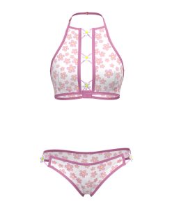 Magic Silk Daisy Halter Bralette & Panty Set Daisy Print S/M