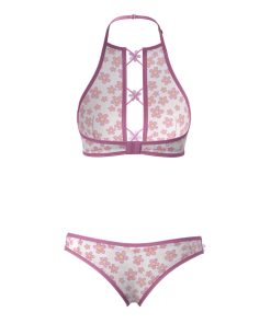 Magic Silk Daisy Halter Bralette & Panty Set Daisy Print S/M