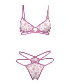 Magic Silk Daisy Bra & Thong Set Daisy Print Queen Size