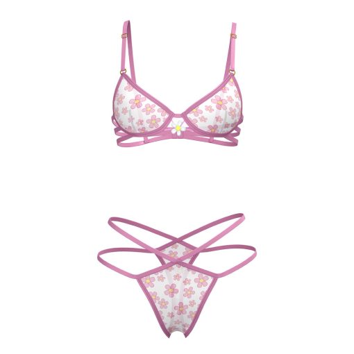 Magic Silk Daisy Bra & Thong Set Daisy Print Queen Size - Image 7