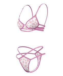 Magic Silk Daisy Bra & Thong Set Daisy Print Queen Size