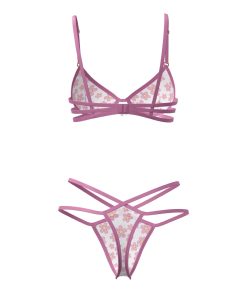 Magic Silk Daisy Bra & Thong Set Daisy Print Queen Size