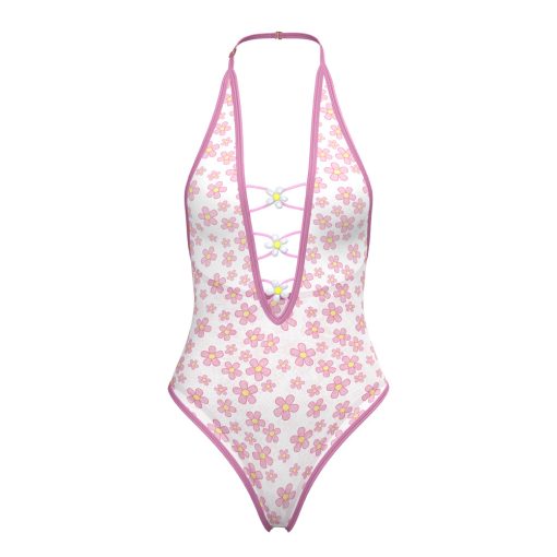 Magic Silk Daisy Teddy With Snap Crotch Daisy Print S/M - Image 7