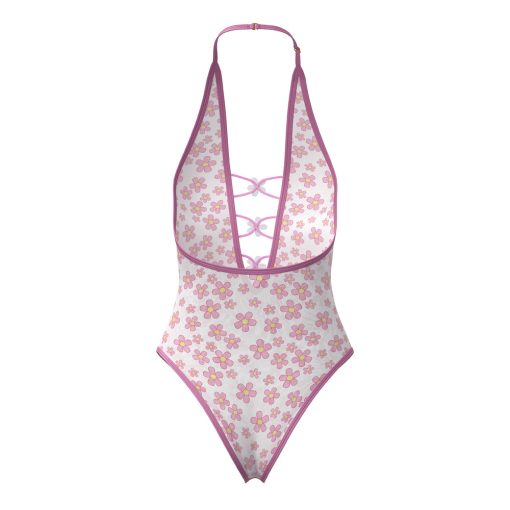 Magic Silk Daisy Teddy With Snap Crotch Daisy Print S/M - Image 9