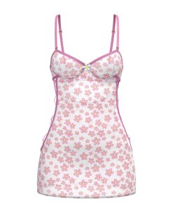 Magic Silk Daisy Dress & Tanga Set Daisy Print S/M