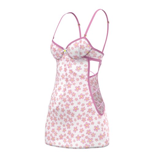 Magic Silk Daisy Dress & Tanga Set Daisy Print S/M - Image 8