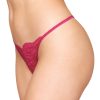 Dreamgirl Lace Open Crotch G-String Beet S/M