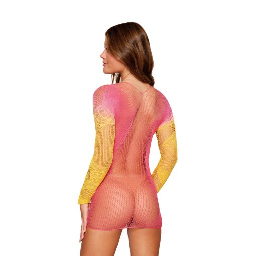 Dreamgirl Versatile Butterfly Fishnet Bodystocking Watermelon Mimosa O/S - Image 4