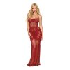 Dreamgirl Lace Bodystocking Gown With Bustier Detail Oxblood O/S