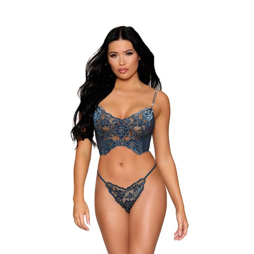 Dreamgirl Lace Bustier And G-String Twilight L