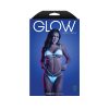 Fantasy Lingerie Glow Prismatic Iridescent Glow-In-The-Dark Cut-Out Cup Bra & Cage Panty L/Xl