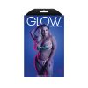 Fantasy Lingerie Glow Head Rush Uv Reactive Contrast Binding Bra & Adjustable G-String Queen Size