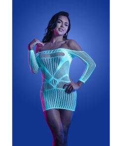 Fantasy Lingerie Glow Ascension Glow-In-The-Dark Seamless Long Sleeve Dress O/S