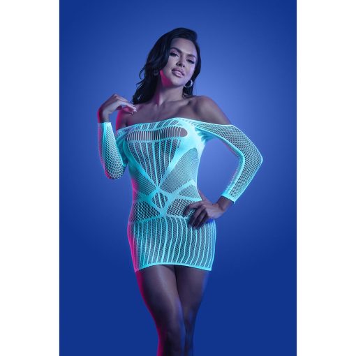 Fantasy Lingerie Glow Ascension Glow-In-The-Dark Seamless Long Sleeve Dress O/S - Image 2