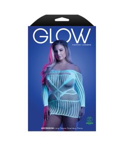 Fantasy Lingerie Glow Ascension Glow-In-The-Dark Seamless Long Sleeve Dress Queen Size