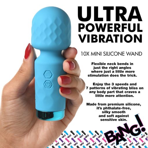 Bang! 10X Mini Silicone Wand Blue - Image 10