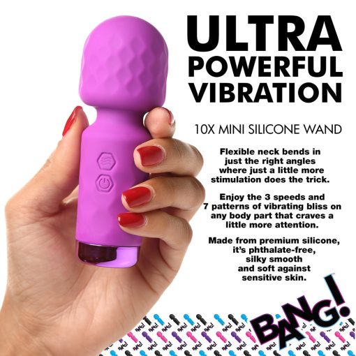 Bang! 10X Mini Silicone Wand Purple - Image 10
