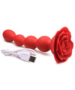 Bloomgasm Rose Twirl 10X Vibrating & Rotating Silicone Anal Beads