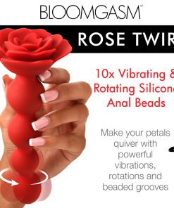 Bloomgasm Rose Twirl 10X Vibrating & Rotating Silicone Anal Beads
