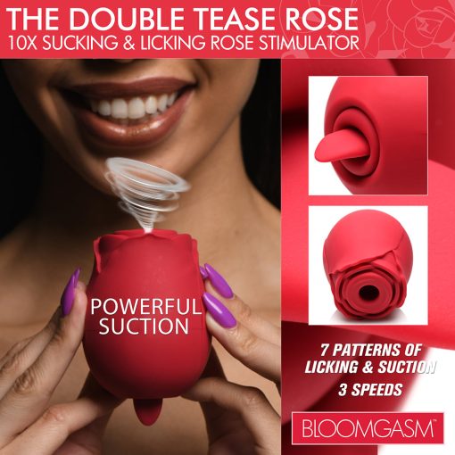 Bloomgasm The Double Tease Rose 10X Sucking & Licking Rose Stimulator - Image 10