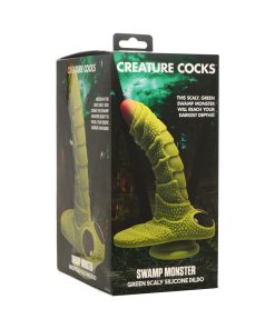 Creature Cocks Swamp Monster Green Scaly Silicone Dildo