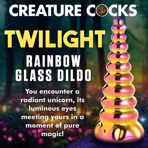 Creature Cocks Twilight Rainbow Glass Dildo - Image 6