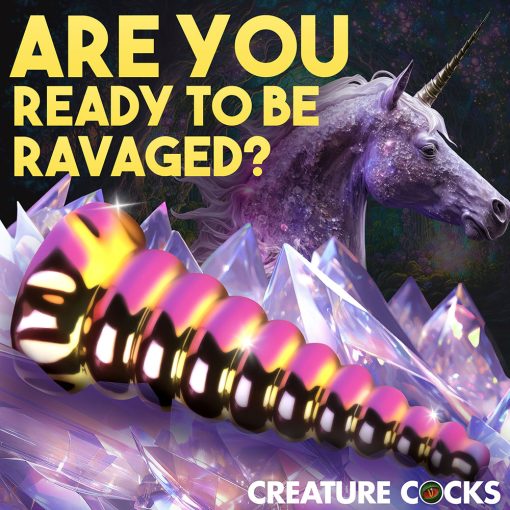 Creature Cocks Twilight Rainbow Glass Dildo - Image 7