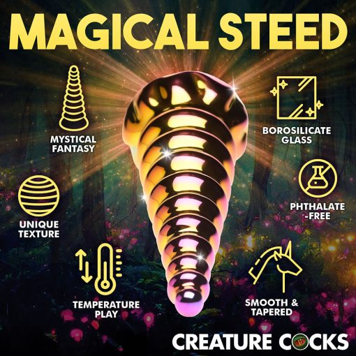 Creature Cocks Twilight Rainbow Glass Dildo - Image 9