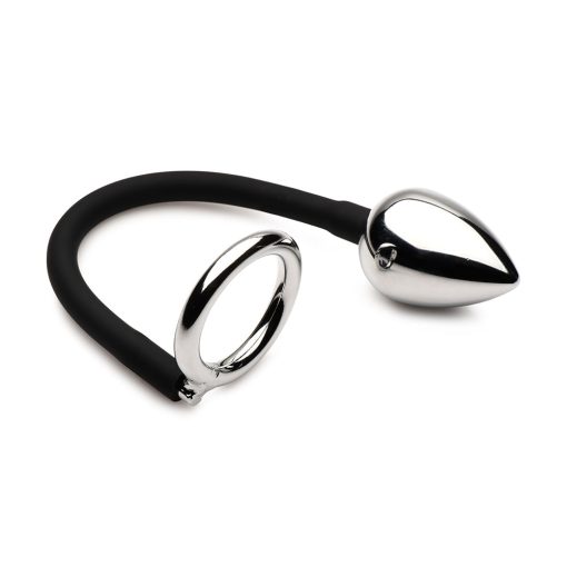 Master Series Tug + Plug Cock & Ball Ring With Anal Plug - Image 2