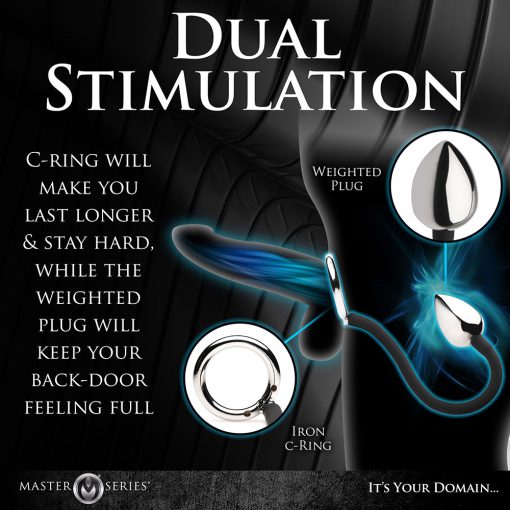 Master Series Tug + Plug Cock & Ball Ring With Anal Plug - Image 8