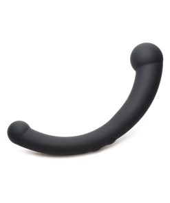 Master Series 10X Vibra-Crescent Vibrating Silicone Dual Ended Dildo Black