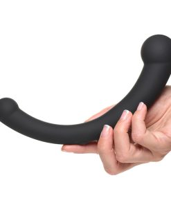 Master Series 10X Vibra-Crescent Vibrating Silicone Dual Ended Dildo Black