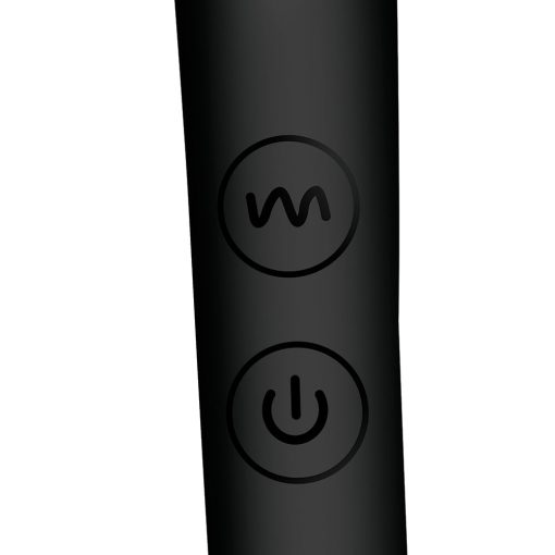 Master Series 10X Vibra-Crescent Vibrating Silicone Dual Ended Dildo Black - Image 8