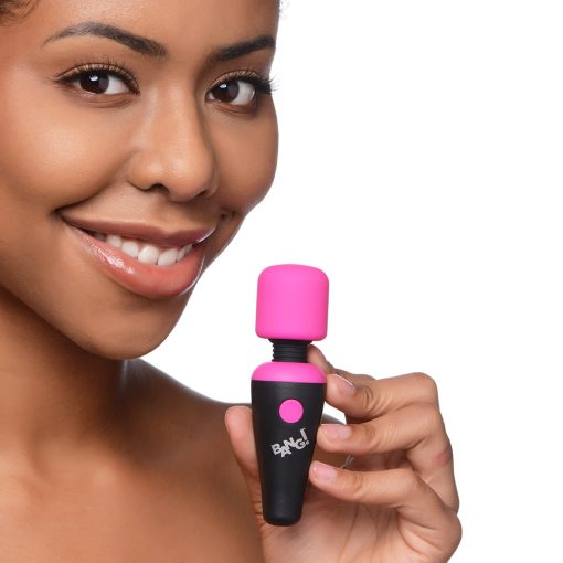 Bang! 10X Vibrating Mini Silicone Wand Pink - Image 6
