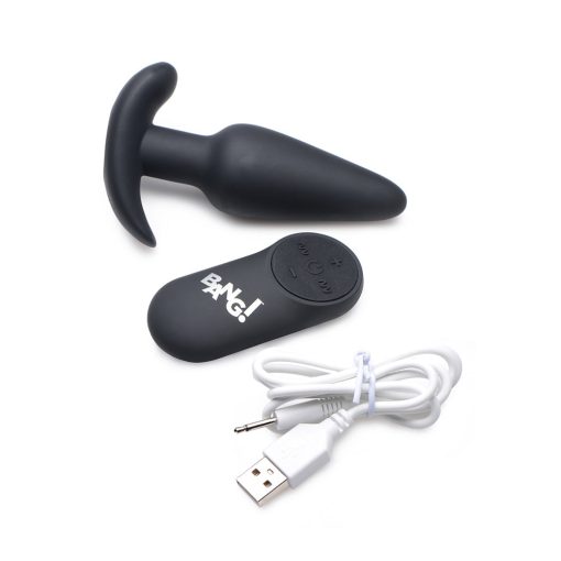 Bang! 21X Vibrating Silicone Butt Plug With Remote Control Black - Image 8