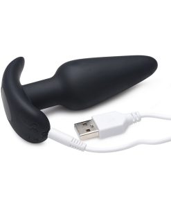 Bang! 21X Vibrating Silicone Butt Plug With Remote Control Black