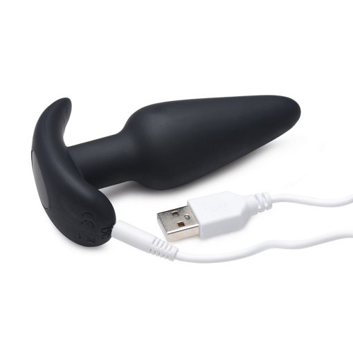 Bang! 21X Vibrating Silicone Butt Plug With Remote Control Black - Image 9